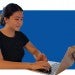 Rice student using laptop