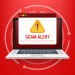 Scam Alert message on laptop